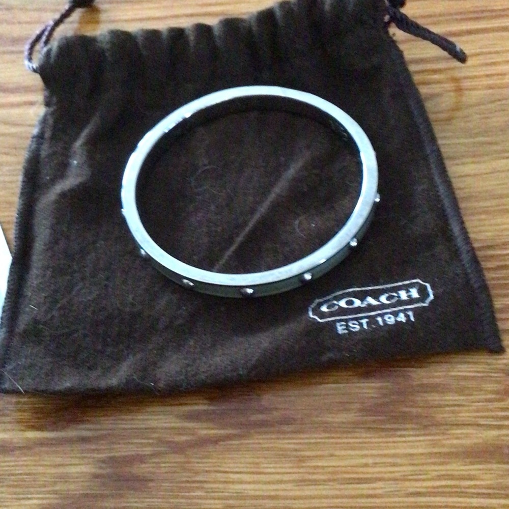 Coach Men's Silver Bracelet with Stud Accents